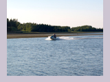 Motorboating in the sea