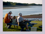 Enjoying the waterfront on the beach on Eastern Canada coastline