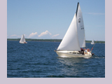 Sailing around the marina at Barrachois Harbour on the North Shore