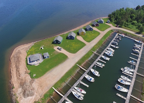 Nova Scotia seaside cabins aerial view